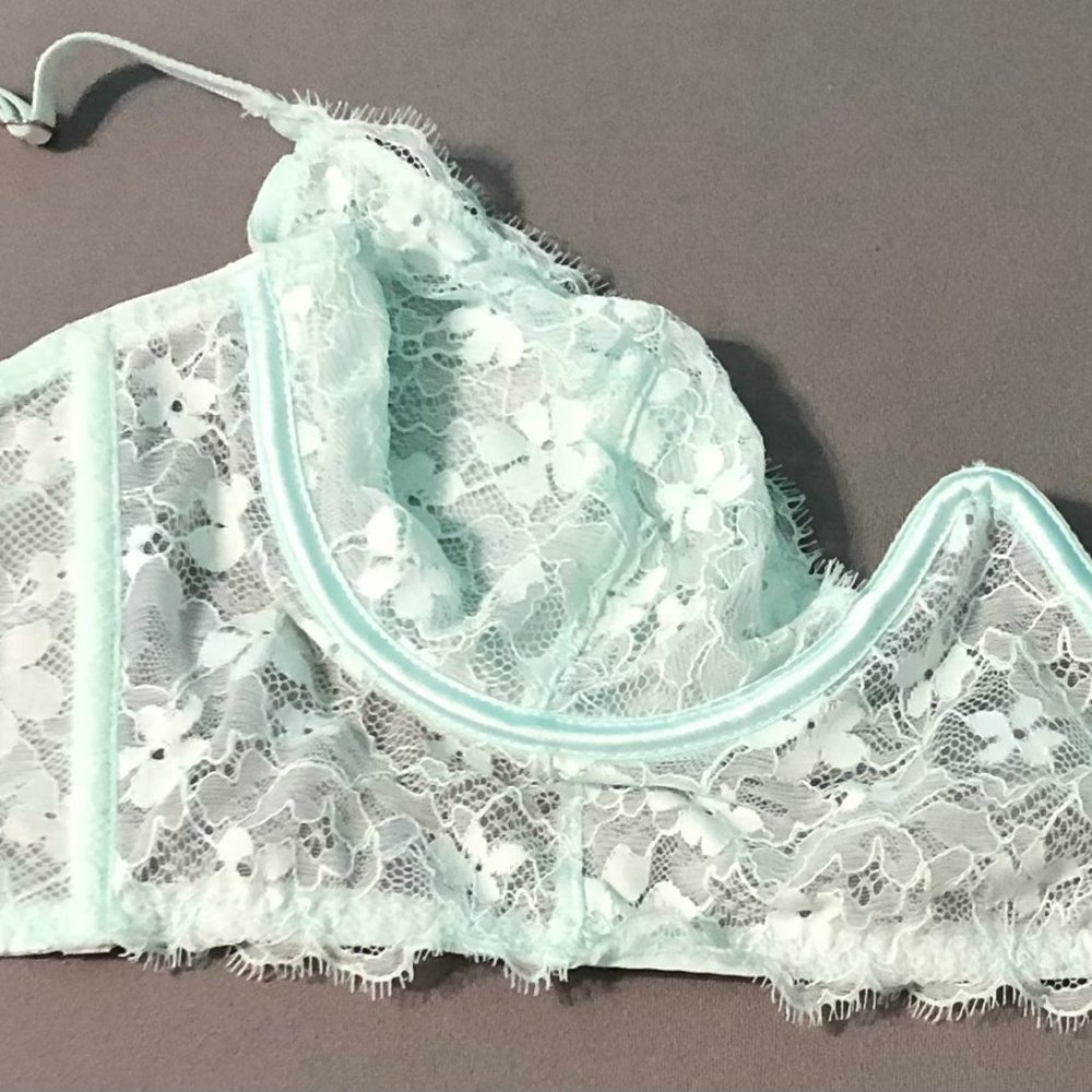 Lace Light-Blue Balconette Bra - 34C